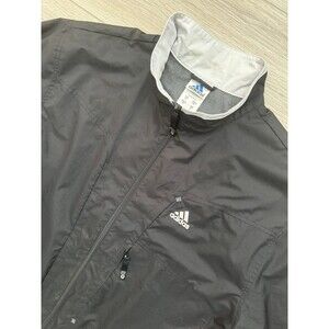 Vintage 90s Y2K Adidas Windbreaker Utility Jacket Black - sz XL